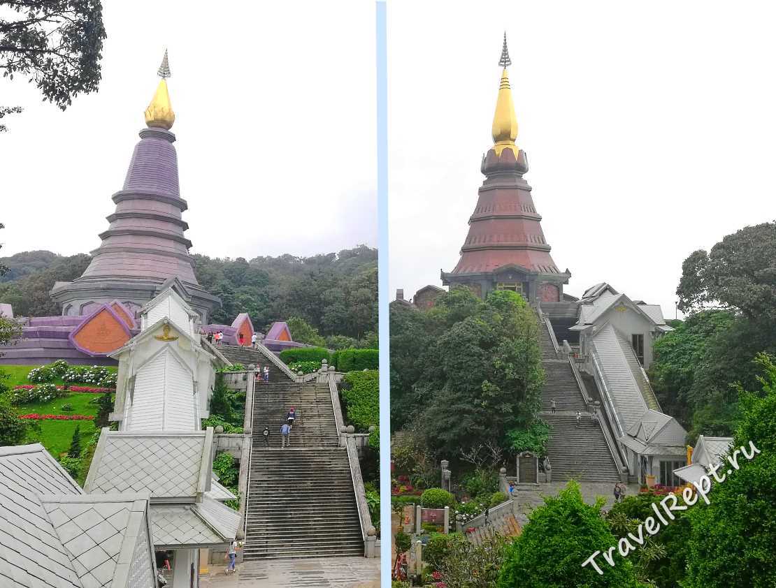 Two pagodas of Doi Inthannon 